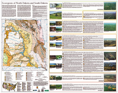 Ecoregions of North Dakota and South Dakota--poster front side